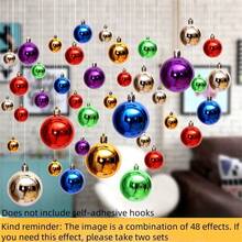 1 套 24 件圣诞创意装饰挂球，塑料材质轻巧美观，可悬挂在圣诞树、庭院树上或房屋内各个地方，装饰派对、活跃节日气氛的最佳礼物 - 彩色 - 查看 6