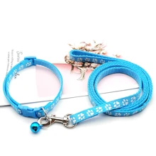 1pc Small Dog & Cat Collar Leash Set With Bell, Adjustable Size Suitable For Small Breeds