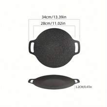 1 Pieza Sartén Antiadherente De Hierro Fundido (con Bolsa De Almacenamiento) Y Bandeja De Pizza, Sartén Antiadherente De Doble Mango Para Cocinar A La Parrilla Dosa, Pan De Maíz, Sartén Redonda A La Parrilla, Sartén Circular A La Parrilla, Con Mango, Sartén Multifuncional Para Carne, Panqueques Y Accesorios De Cocina