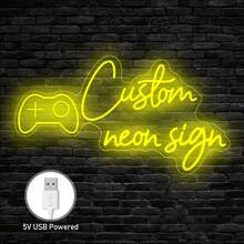 1pc Custom USB Neon Sign (Double Row), Christmas Gifts, Wedding Decor, Name Neon Sign, Led Neon Sign Personalized Gifts, Bedroom Decor, Home Decor USB Led Light, Birthday Gifts, Letters Light Decor, Halloween, Thanksgiving.