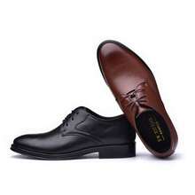 Men's Dress Shoes Classic Modern Formal Business Oxford Casual Comfortable Tuxedo Leather Lace Up Derbys Shoes - màu nâu - Xem 3