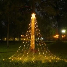 New Outdoor Christmas Lights 8 Modes And Timer With Remote, Outdoor Christmas Decoration Tree Lights With Plastic Star Tree Topper, Outdoor String Lights For New Year, Yard, Party, Garden, Holiday, Birthdaychristmas Decor Christmas Gift Thanksgiving Christmas Tree Decor Ornaments Christmas Light Bedroom Decor Home Decor Party Decor Holiday Festival Room Decor - Star - View 5