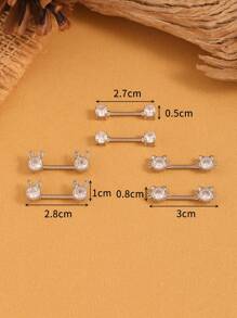 2 件装时尚欧美风格不锈钢轴女士乳头环