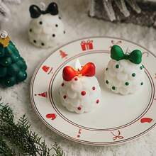 1pc Cute Bow Bubble Scented Candle, Party Tabletop Decoration, Holiday Gift, Atmosphere Fragrance,Room Decor,Gifts Home Decor Christmas Decorations Room Decor Christmas, Christmas Gifts - Christmas Tree - View 3