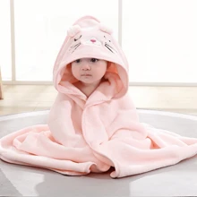 1 pièce Serviette de bain à capuche avec motif animal visage, unisexe. Serviette de bain à capuche unique pour nouveau-né avec design animal. Super doux peignoir de bain à capuche en polaire pour bébé. Serviette à capuche quatre-saisons pour tout-petit