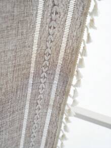 Bubaba 1 件咖啡色提花遮光窗帘，波西米亚北欧针织条纹镂空设计，适用于卧室装饰，隐私窗帘适用于厨房、卧室、餐厅、客厅，可用于季节性节日装饰 - 咖色 - 查看 8