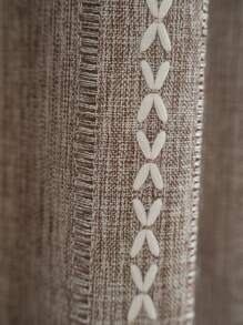 Bubaba 1 件咖啡色提花遮光窗帘，波西米亚北欧针织条纹镂空设计，适用于卧室装饰，隐私窗帘适用于厨房、卧室、餐厅、客厅，可用于季节性节日装饰 - 咖色 - 查看 7