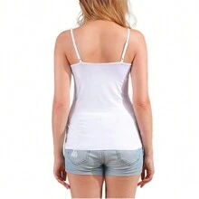 2 In 1 Built In Bra Women Cami Vest Camisole Tank Top Underwear Undershirts Sports Yoga Casual Padded Bra - 白色 - 查看 5