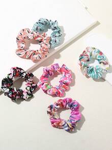 24 件纯色和花卉发圈，适合所有季节，女士休闲发饰 - 彩色 - 查看 4