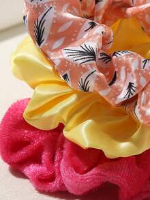 24 件纯色和花卉发圈，适合所有季节，女士休闲发饰 - 彩色 - 查看 5