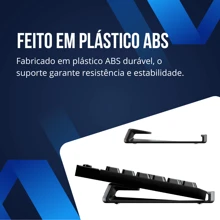 Apoio para Teclado Universal - Suporte de Teclado. Em 3D - Preto - Visão 4
