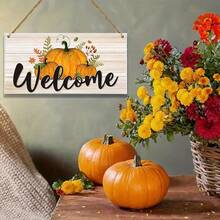 1 件木制南瓜标志挂牌，秋季墙壁艺术装饰，门口南瓜挂牌，户外门廊家居装饰 - 彩色 - 查看 3