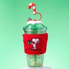 Miniso 圣诞派对系列双层塑料杯套装，480毫升，带可拆卸杯架（绿色） - 綠色 - 查看 12