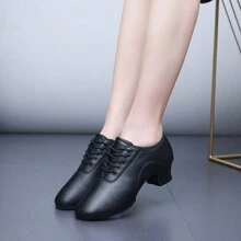 Zapatos de baile de salón/latino para mujer para interiores, con suela blanda transpirable, zapatos de entrenamiento cómodos de unicolor