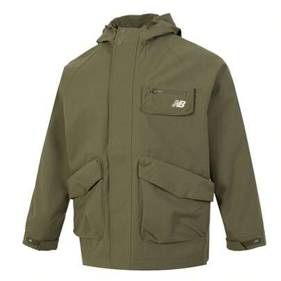 New Balance Men's Woven Jacket Hooded Simple Fashion Sports Casual Outerwear Top AMJ43309-DRC