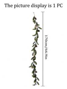 1 peça de 170 cm com 60 garfos de galhos de pinheiro Norfolk em rattan para decoração de Ano Novo, árvores de Natal, decoração de Ação de Graças, estilo inverno, resistente ao desbotamento - Ideal para decoração de casa, vasos, casamentos, festas, salas de estar, adereços para fotos, festas de aniversário, bolos e fotos. Ótima opção de presente para aniversários e Natal. Decoração de ambientes natalinos. Presentes de Natal para casa.