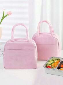 Customized Lunch Bag, Thickened Aluminum Foil Simple Handheld Bento Cooler Bag, Includes Tableware And Lunch Box, Simple Large Capacity Work/School Waterproof Oil-Proof Lunch Box Bag, Suitable For Daily Use, Can Be Used As A Gift