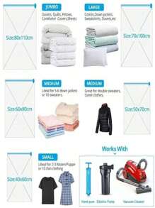 Vacuum Storage Bags With Valve, Transparent Foldable Compression Organizer Bags, Space-Saving Sealed Packaging Bags For Travel, Autumn Decor, Holiday Decor, Room Decor, Home Decor, Autumn Bedroom Decor - Multicolor - View 2