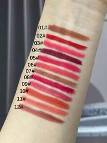 Bộ 12 bút kẻ viền môi màu tím lì chống nước dễ tô màu, dễ mang theo - Nhiều màu - Xem 6