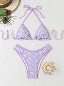 女士露背吊带比基尼上衣和下装两件套性感泳装夏季