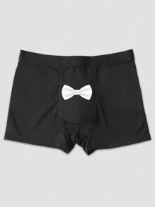 2pcs Men's Black Graphic Print Sexy Briefs, Elastic Daily Underwear - Black - View 5