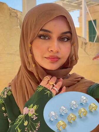 1pack Non-Piercing Muslim Headscarves Decorative Clips