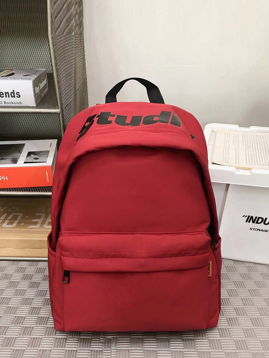 带有爱心和蜘蛛网图案的背包，大学生/高中笔记本电脑包，时尚男女通用旅行背包万圣节圣诞节冬季圣诞礼物男士包旅行包书包男士背包礼物感恩节秋季假期电脑运动包圣诞快乐男士包大学包学校书包大容量多功能实用背包男士礼物徒步旅行多功能户外便携时尚休闲 - 紅色 - 查看 1