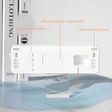 Digital Wall Clock,Digital Calendar,Large Wall Clock,13" Large Display Digital Clock,LED Digital Clock With Remote Control,Countdown Dimmer Large Clock With  Date Week Temperature - Bronze - View 3