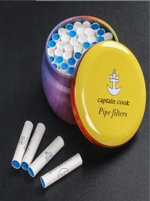 Captain Cook 9mm Activated Carbon Pipe Filters - 50 Count, Smoking Pipe Accessories, Portable Canister Tobacco Pipe Filtration Inserts
