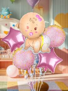 5pcs Gender Reveal Party Balloon Set, Cartoon PE Decorative Balloon For Party,Christmas - Multicolor - View 3