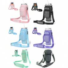 1pc High-Capacity Diving Material 40oz Insulated Cup Sleeve With Rhinestone Decoration, Adjustable Multi-Functional Cup Sleeve For Outdoor Activities Water Bottle