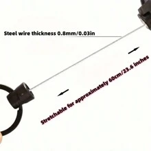 1 pièce Porte-clés rétractable avec câble en acier - Matériel de camping multifonctionnel, support de clé anti-perdu, en acier inoxydable