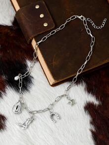 1 chiếc vòng cổ mặt dây chuyền ngọc trai giả hình mũ cao bồi miền Tây dành cho phụ nữ, thời trang hợp thời trang thanh lịch đa năng choker - vòng cổ phương tây - Xem 6