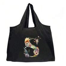 Túi mua sắm Túi Tote Túi gấp Tên viết tắt Họa tiết Túi xách Túi dã ngoại Túi đựng đồ tái sử dụng Túi xách tạp hóa Dung tích lớn để du lịch Túi Tote Túi đựng đồ in chữ cái viết tắt Túi đi biển Túi đeo vai, Đồ dùng học tập, Túi đi học, Túi Tote đi học, Nhẹ, Di động, Có thể gấp lại, Thích hợp cho Nữ sinh viên đại học, Hoàn hảo cho Ngày tựu trường - màu đen - Xem 20