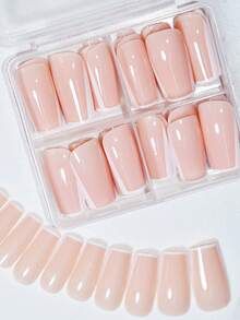 1 套 96 件短按压指甲，淡粉色搭配白色边缘设计，呈现自然光泽。每个指甲表面光滑闪亮，整体风格简约优雅，适合日常佩戴。该套装包含多种尺寸的指甲，可完美贴合不同的指甲床，佩戴舒适且操作简单。该套装还包含锉刀和凝胶，使指甲坚固持久。 - 淺粉色 - 查看 6