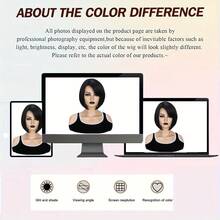 Tóc giả Bob đen sang trọng tuyệt đẹp dành cho phụ nữ - Chịu nhiệt, tóc tổng hợp thẳng với phần rẽ ngôi, trông tự nhiên, mềm mại khi chạm vào, dễ tạo kiểu, hoàn hảo để mặc hàng ngày, hóa trang và những dịp đặc biệt - màu đen - Xem 5