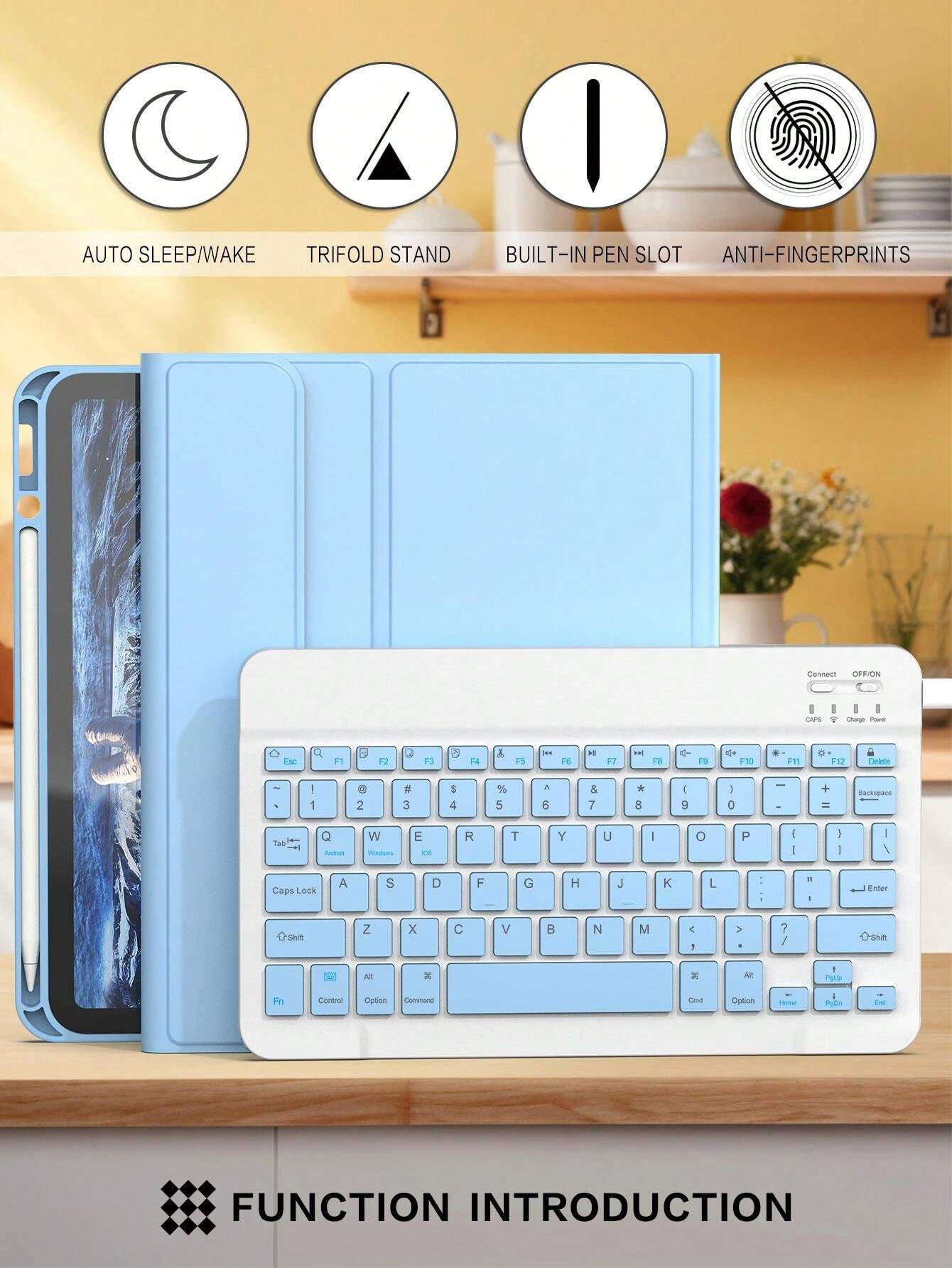 Keyboard Case With IPad Detachable Wireless Bluetooth Keyboard Mouse