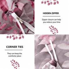 3 Pieces Double King Size Bohemian Duvet Cover Green/Purple/Blue/Teal Colorful Boho Bedding Set With 2 Pillowcases Soft Microfiber Moroccan Bed Cover For  Autumn, All Season, Bed Room Decor, Christmas Gifts, Halloween - Pink Leaves - View 6