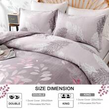 3 Pieces Double King Size Bohemian Duvet Cover Green/Purple/Blue/Teal Colorful Boho Bedding Set With 2 Pillowcases Soft Microfiber Moroccan Bed Cover For  Autumn, All Season, Bed Room Decor, Christmas Gifts, Halloween - Pink Leaves - View 5