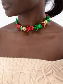 imoli 1 chiếc đèn giao thông đổi màu chất liệu CCB thời trang đa năng, dây chuyền hình vuông hình học thắt nút hình ngôi sao, phụ kiện áo len, quà tặng tiệc Giáng sinh cho phụ nữ (Dây chuyền thủ công tùy chỉnh theo kích thước, số lượng hạt và ngôi sao có thể thay đổi) - Nhiều màu - Xem 4