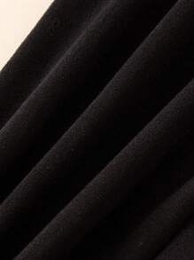 Young Girls Thermal Lined Heart Print Elastic Waist Warm Leggings - Black - View 6