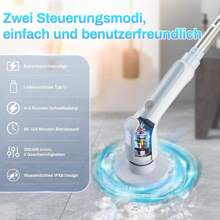 Electric Cleaning Brush, Electric Cleaning Brush, 2 Adjustable Speeds, Electric Cleaning Brush With 9 Drill Brush Heads, Battery-Powered Cleaning Brush With Adjustable Handle For Bathroom, Kitchen - 藍色 - 查看 7