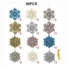 Bộ bông tuyết lấp lánh DIY thủ công trang trí cây thông Noel cho các bữa tiệc ngày lễ cho đồ trang trí Giáng sinh bằng bột vàng - Nhiều màu - Xem 11