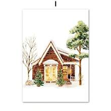 1 件圣诞节画廊墙胡桃夹子冬季鹿雪卡车海报墙壁艺术帆布印刷图片节日家居装饰无框架 - 彩色 - 查看 26