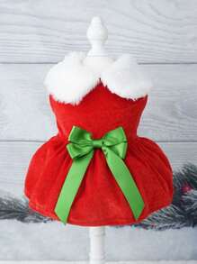 1 件宠物冬季服装圣诞老人经典狗狗圣诞节连衣裙新年节日连衣裙
