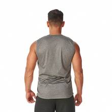 Men's Macho Gym Workout Tank Top Plain - Dark Grey - View 3