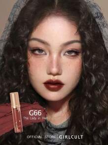 GIRLCULT Batom Matte Renda e Sussurro #G66 A Dama de Vermelho | Base Matte com Brilho Suave | Creme Labial Matte Suave, Batom Líquido Leve | Cobertura Completa de Longa Duração, PRESENTE