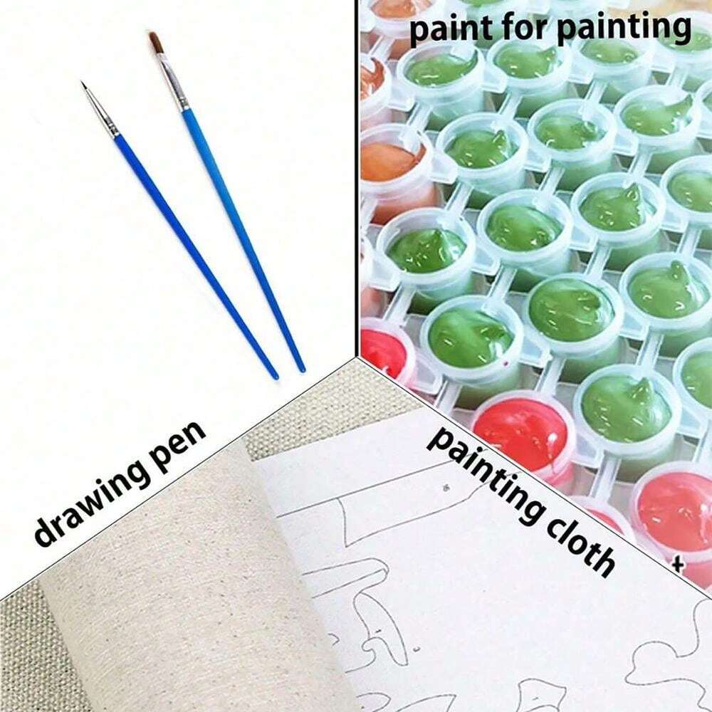1 Set Colorful Paint By Number Kits, Cute Animal Decorative Painting