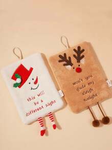 1件/2件/4件圣诞手巾套装，悬挂式加厚珊瑚绒吸水速干洗碗布，卡通手巾，适合全家使用 - 彩色 - 查看 7