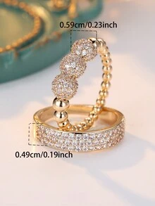 新款奢华情侣戒指，适合婚礼、派对、节日和日常佩戴，耐用闪亮的配饰，适合所有季节 - Man - 查看 3